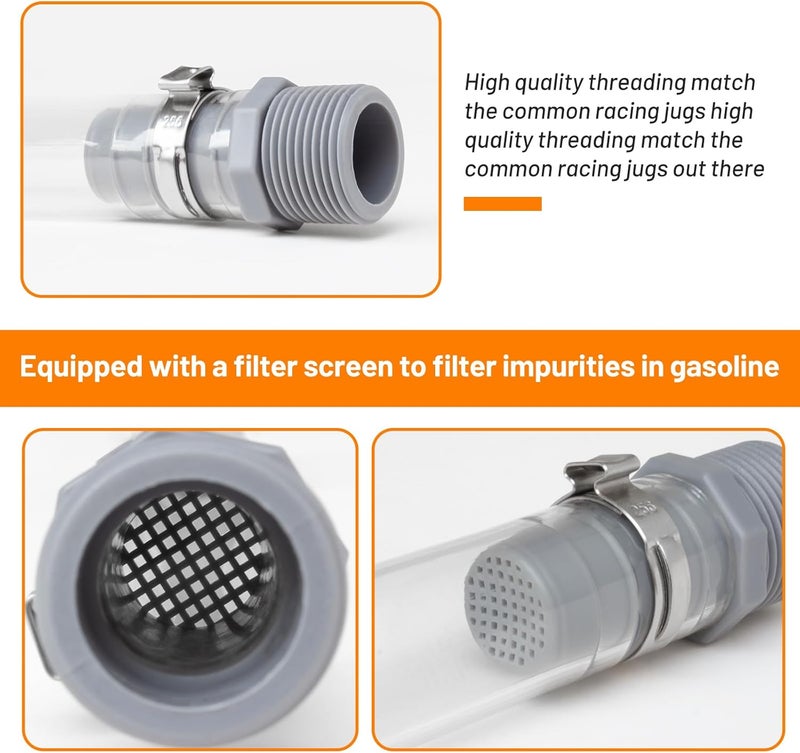 mapleza 2 PCS High - Performance Racing & Household Gas Can Hoses with 4 PCS Fuel Jug Vent Caps Fuel Can Hose Suitable for 3/5/5.5 Gallon VP Fuel Jugs - Image 5